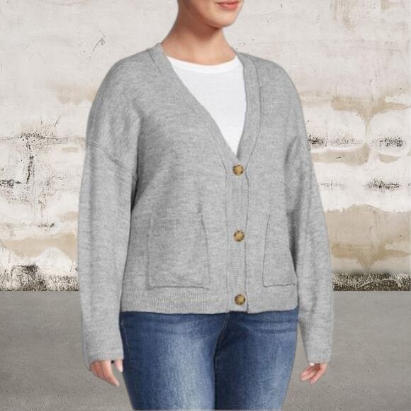 Cliche NWOT Grey Button Cardigan Size Large - Picture 1 of 6